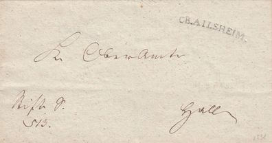 Vorphilabrief aus dem Jahr 1831 von Crailsheim nach Hall