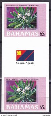 Bahamas 2005 Medicinal Bush Plants 65c ungezähntes Zwischenstegpaar MNH