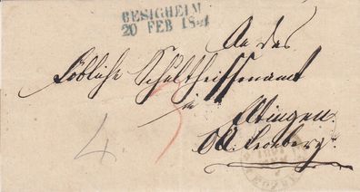 2x gelaufener Vorphilabrief aus dem Jahr 1851 Besigheim - Altingen und Leonberg