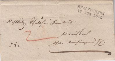 vollständiger Vorphilabrief aus dem Jahr 1842 von Brackenheim nach ???