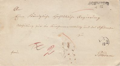 Vorphilabrief aus dem Jahr 1812 von Schwedt nach Potsdam