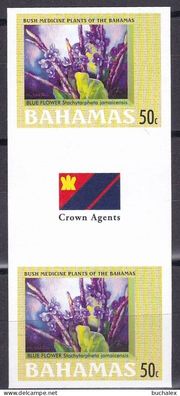 Bahamas 2005 Medicinal Bush Plants 50c ungezähntes Zwischenstegpaar MNH