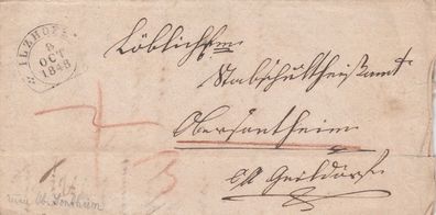 vollständiger Vorphilabrief aus dem Jahr 1848 von Ilzhofen nach Obersontheim