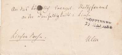 Vorphilabrief aus dem Jahr 1839 von Göppingen nach Ulm
