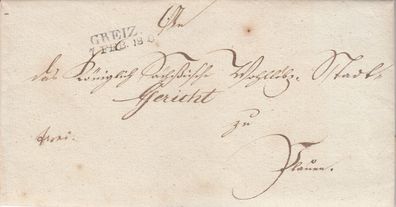 vollständiger Vorphilabrief aus dem Jahr 1840 von Greiz nach Plauen