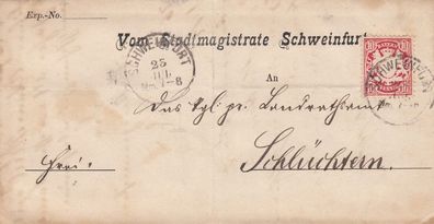 Bayern vollständiger Brief aus dem Jahr 1876 von Schweinfurt nach Schlüchten