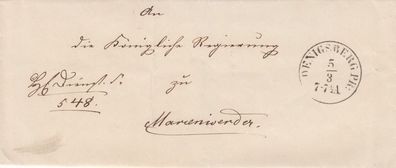 Vorphilabrief aus dem Jahr ca. 1840 von Königsberg nach Marienenwerder