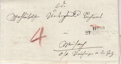 vollständiger Vorphilabrief aus dem Jahr 1842 von Horr nach Renningen