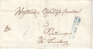 vollständige Vorphilabrief aus dem Jahr 1850 von Brackenheim nach ? bei Leonberg