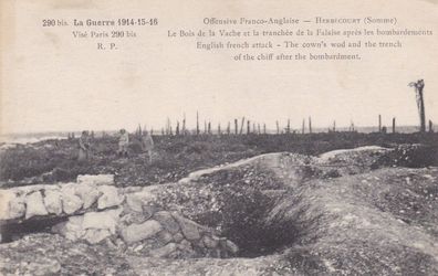 Postkarte WWI Herbecourt (Somme) - Offensive Franco-Anglaise