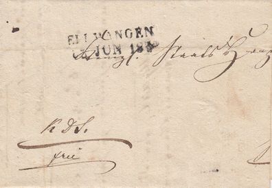 Vorphilabrief mit vollständigem Inhalt aus dem Jahr 1853 von Ellwangen