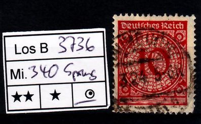 Los B3736: Deutsches Reich Mi. 340, gest. "Sprung im Korbdeckel)