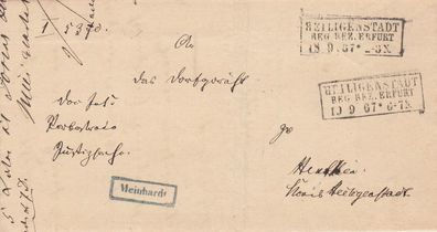 vollständiger Vorphilabrief aus dem Jahr 1867 von Heiligenstadt nach ???