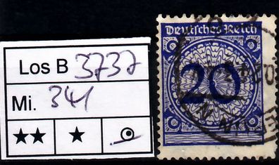 Los B3737: Deutsches Reich Mi. 341 P, gest.