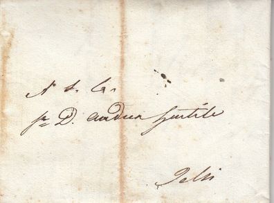 Italien vollständiger Vorphilabrief aus dem Jahr 1823 von Napoli nach Jelsi (2)