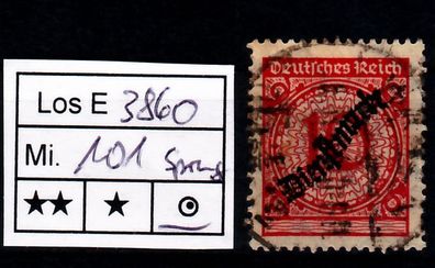 Los B3860: Deutsches Reich Dienst Mi. 101, gest. "Sprung im Korbdeckel"