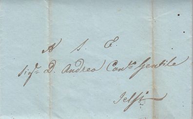 Italien vollständiger Vorphilabrief aus dem Jahr 1842 von Napoli nach Jelsi (2)
