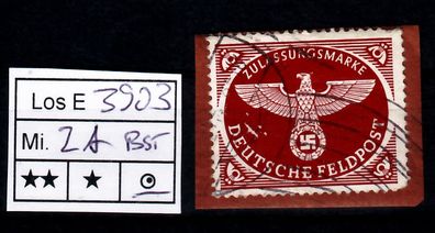 Los B3903: Deutsches Reich Feldpost Mi. 2 A, gest. BST.