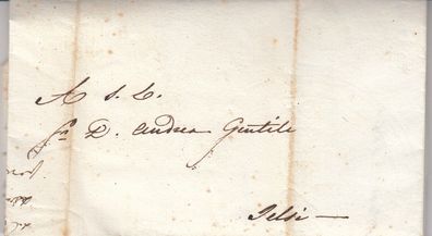 Italien vollständiger Vorphilabrief aus dem Jahr 1841 von Napoli nach Jelsi