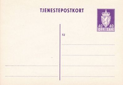 Norwegen Dienstpostkarte DP31 Tjenestepostkort ungelaufen