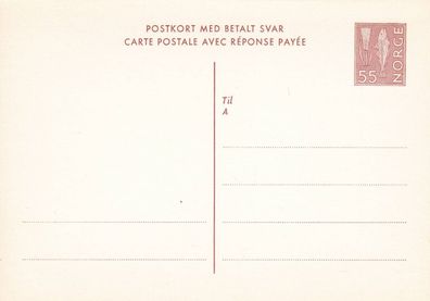Norwegen Tjenestepostkort med betalt svar ungelaufen DP32