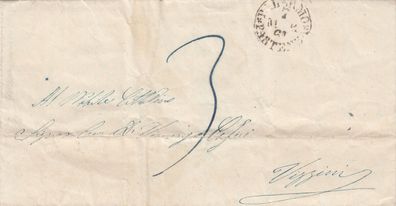 Italien vollständiger Vorphilabrief aus dem Jahr 1861 von ? nach Vizzini