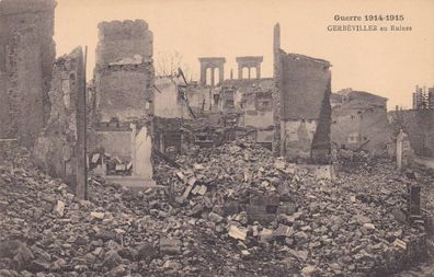 Postkarte WWI Gerberville en ruines