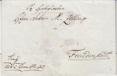 alter Vorphilabrief aus dem Jahr ca. 1810 von ??? nach Freudenstadt