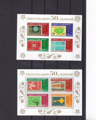 Türkei 2005 je 10 x Block 58 / 59 50 Jahre Europamarken 200 ME