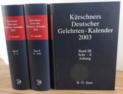Kürschners Deutscher Gelehrten-Kalender - 19. Ausgabe - 3 Bände komplett