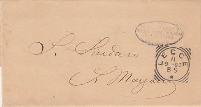 Italien vollständiger Brief aus dem Jahr 1893 von Lecce nach Marzano