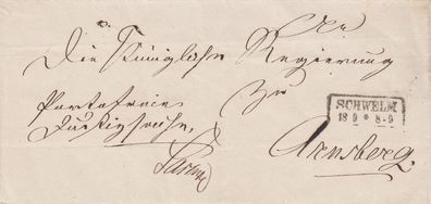 Vorphilabrief aus dem Jahr ca. 1810 von Schwelm nach Bensberg