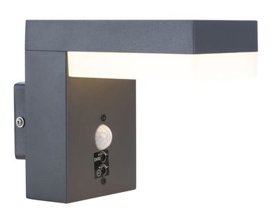 Globo Oskari LED Wandaußenleuchte anthrazit mit Bewegungsmelder x9,5x14,5cm
