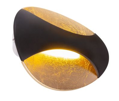 Globo Alexandra LED Wandleuchte schwarz, blattgold x21x15cm