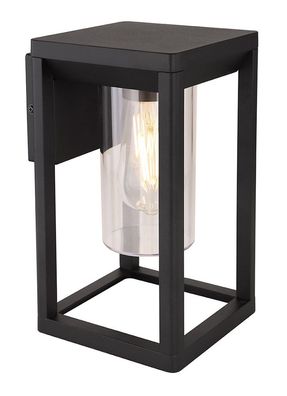 Globo Candela Wandaußenleuchte schwarz matt, klar E27 dimmbar x15x27cm