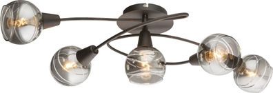 Globo Isla LED Deckenleuchte bronze, rauch 5x E14 62,4x37,1x21,1cm