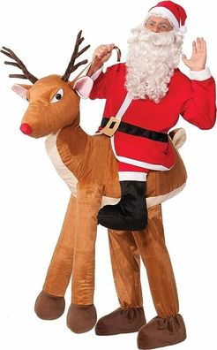 Kostüm Rentier Santa Reittier OSZ Schlüpfkostüm Weihnachten Erwachsene