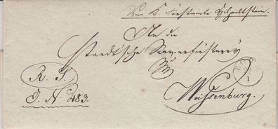 vollständiger Vorphilabrief aus dem Jahr 1841 von Roth nach Waisenburg