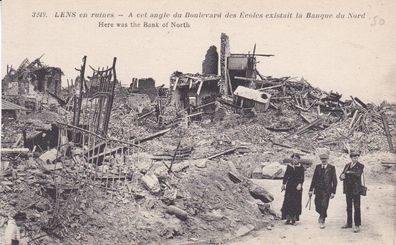 Postkarte WWI Lens en ruines