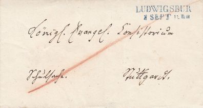 Vorphilabrief aus dem Jahr 1832 (?) von Ludwigsburg nach Stuttgart