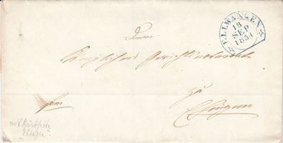 Vorphilabrief aus dem Jahr 1851 von Ellwangen nach Ehingen