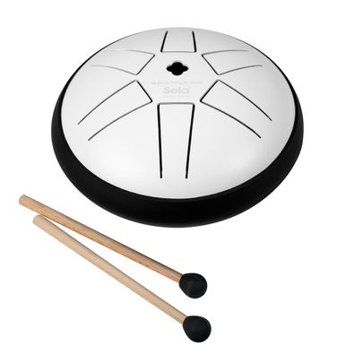 SELA Melody Tongue Drum 5,5" (&Oslash; 14 cm) B5 Weiß Stahlzungentrommel