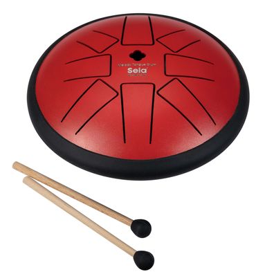 SELA Melody Tongue Drum 6" (&Oslash; 15 cm) F Minor Pentatonic Rot Stahlzungentrommel