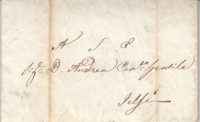 Italien vollständiger Vorphilabrief aus dem Jahr 1842 von Napoli nach Jelsi (3)