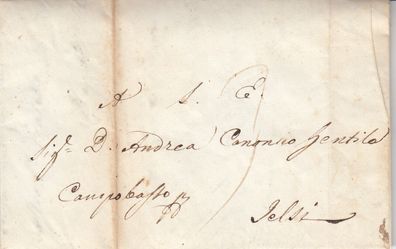 Italien vollständiger Vorphilabrief aus dem Jahr 1842 von Napoli nach Jelsi (4)