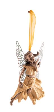 Fee Rosalie am goldenem Band Kunstharz H: 14 cm Fee Fantasy Elfen Figur