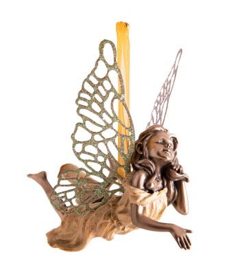 Fee Cecilia am goldenem Band Kunstharz H: 10 cm Fee Fantasy Elfen Figur