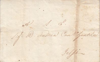 Italien vollständiger Vorphilabrief aus dem Jahr 1842 von Napoli nach Jelsi (6)
