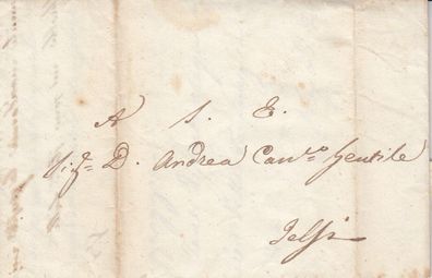 Italien vollständiger Vorphilabrief aus dem Jahr 1842 von Napoli nach Jelsi (7)