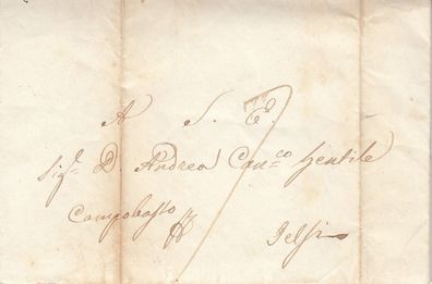 Italien vollständiger Vorphilabrief aus dem Jahr 1842 von Napoli nach Jelsi (8)